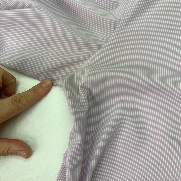 John Varvatos Mens Sz Large Purple White Striped Long Sleeve Button Up Shirt - Picture 6 of 7